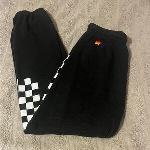 Aviator Nation Black and White Checkered Joggers
